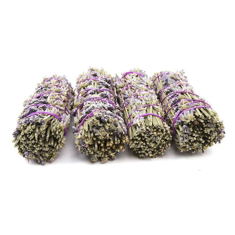 Natural dried flower aromatherapy stick with lavender fragrance measuring 4 inches long