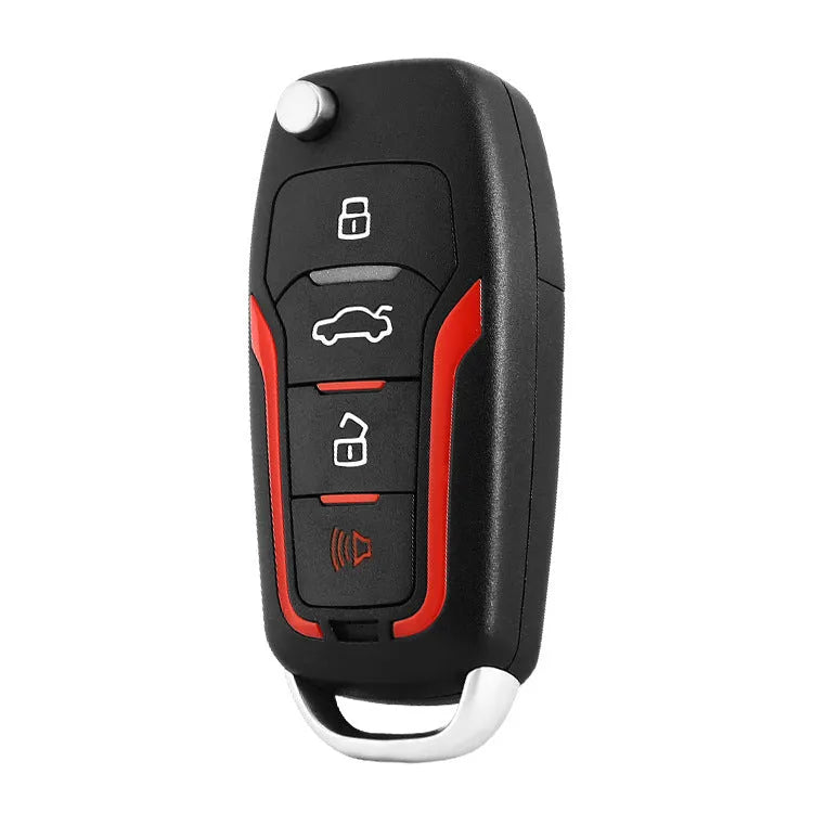 Red and frosted black one-way car alarm system with two remote controls for 3000m range vehicle security