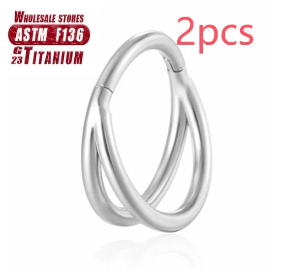 F136 titanium alloy nose ring in gold or silver with 1.2mm gauge available in multiple lengths