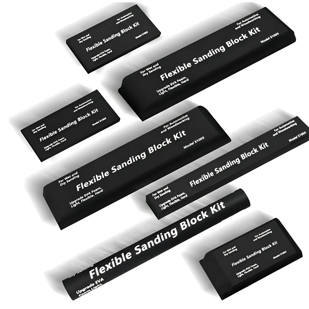 Seven black frosted EVA foam blocks for prop building and craft projects