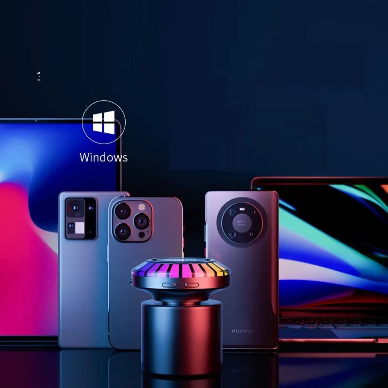 Compact square Bluetooth atmosphere lamp with voice control and polar light effects