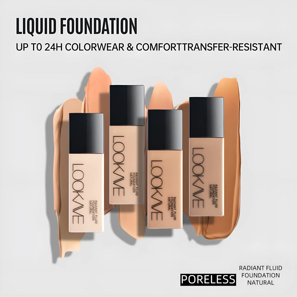 LOOKAVE matte liquid foundation bottle in Ivory White shade with 21c net content