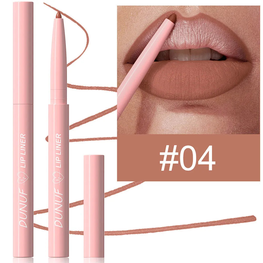 12 Colour Velvet Matte Lip Liner Pencils in assorted shades on a white background.