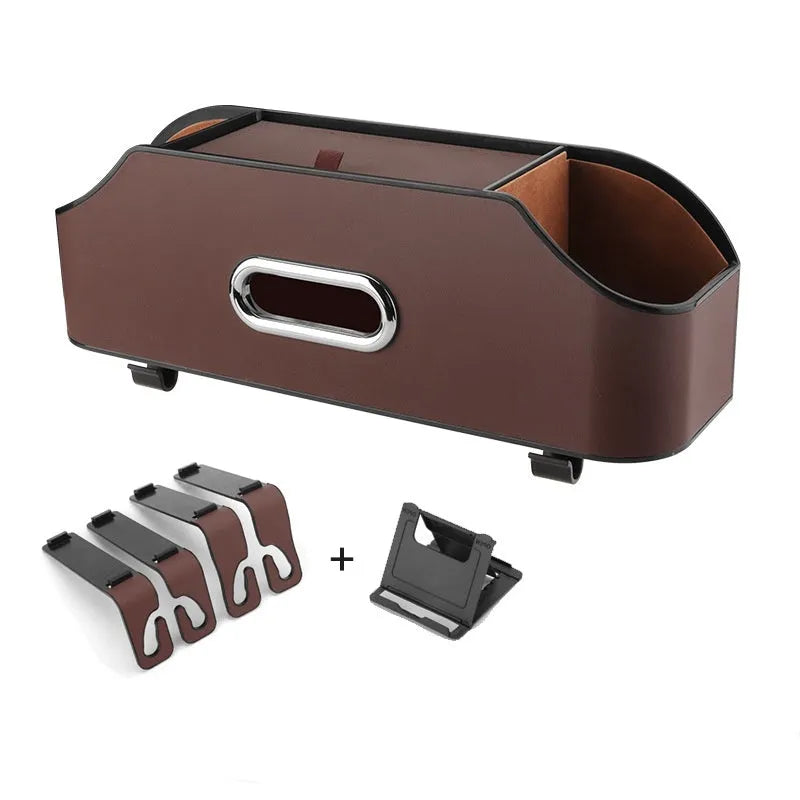 Genuine leather car tissue box holder with 2 litre capacity in various colours