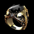 Men's geometric wide face alloy ring with silver electroplated finish and imitation gemstone ornamentation