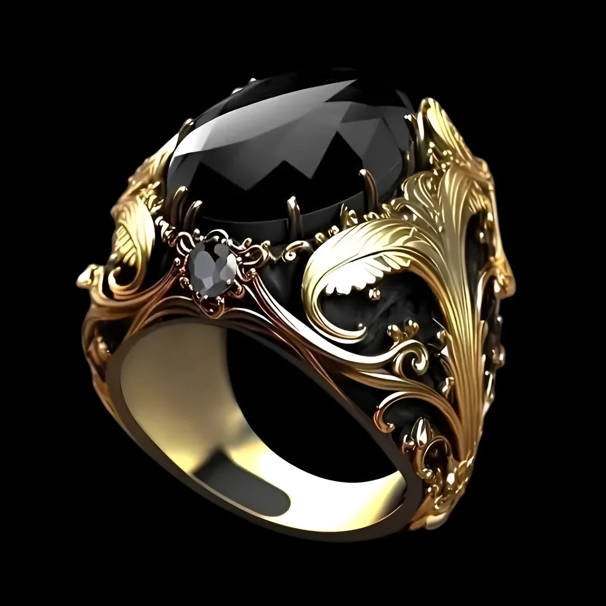 Men's geometric wide face alloy ring with silver electroplated finish and imitation gemstone ornamentation