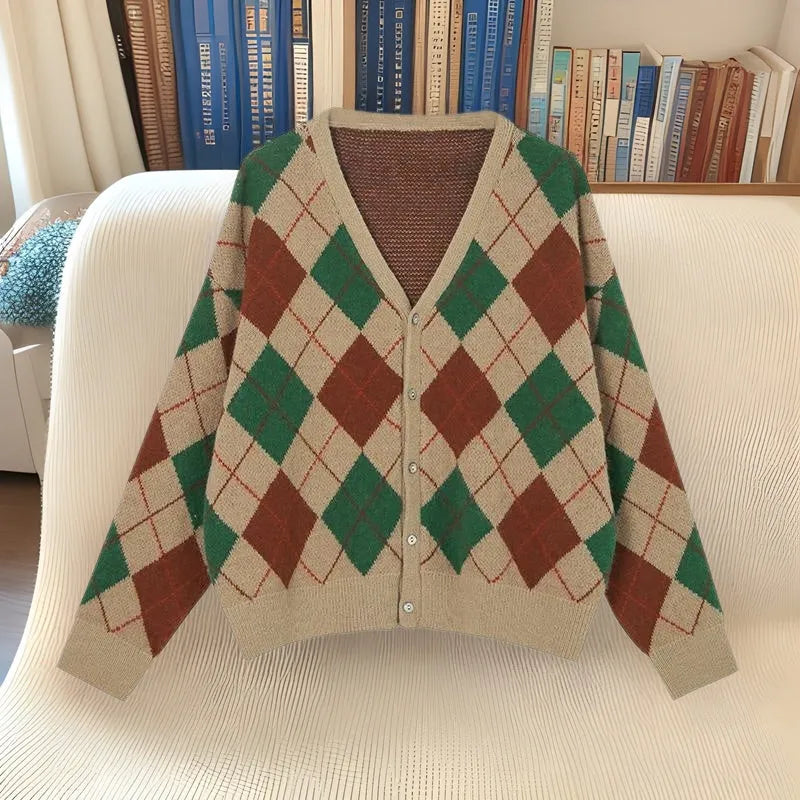 Macaron colour knitted casual cardigan coat in Japanese Korean style