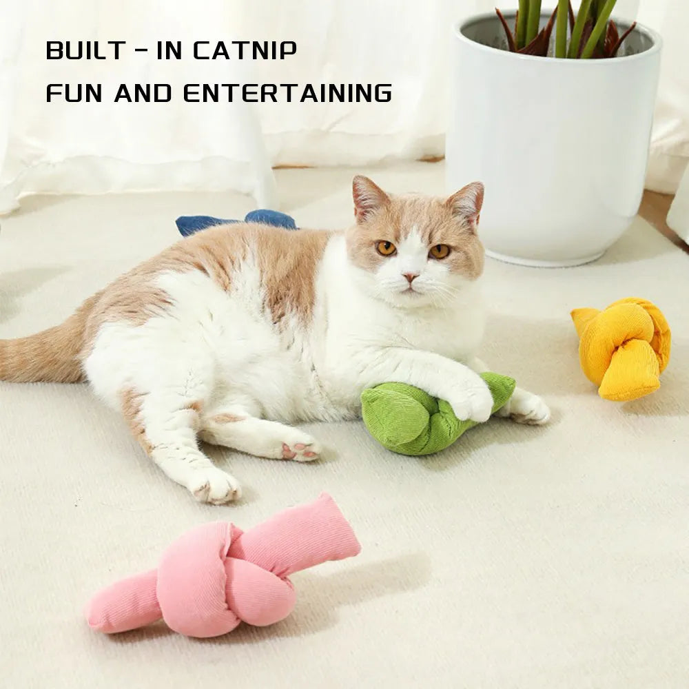 White knotted cotton dog rope toy for tugging and chewing.