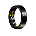 Black ceramic smart ring for health monitoring with heart rate and blood oxygen tracking