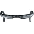 Carbon fibre road bike bent handlebar shown in black, with close-up of 31.8mm clamp area and bar ends.