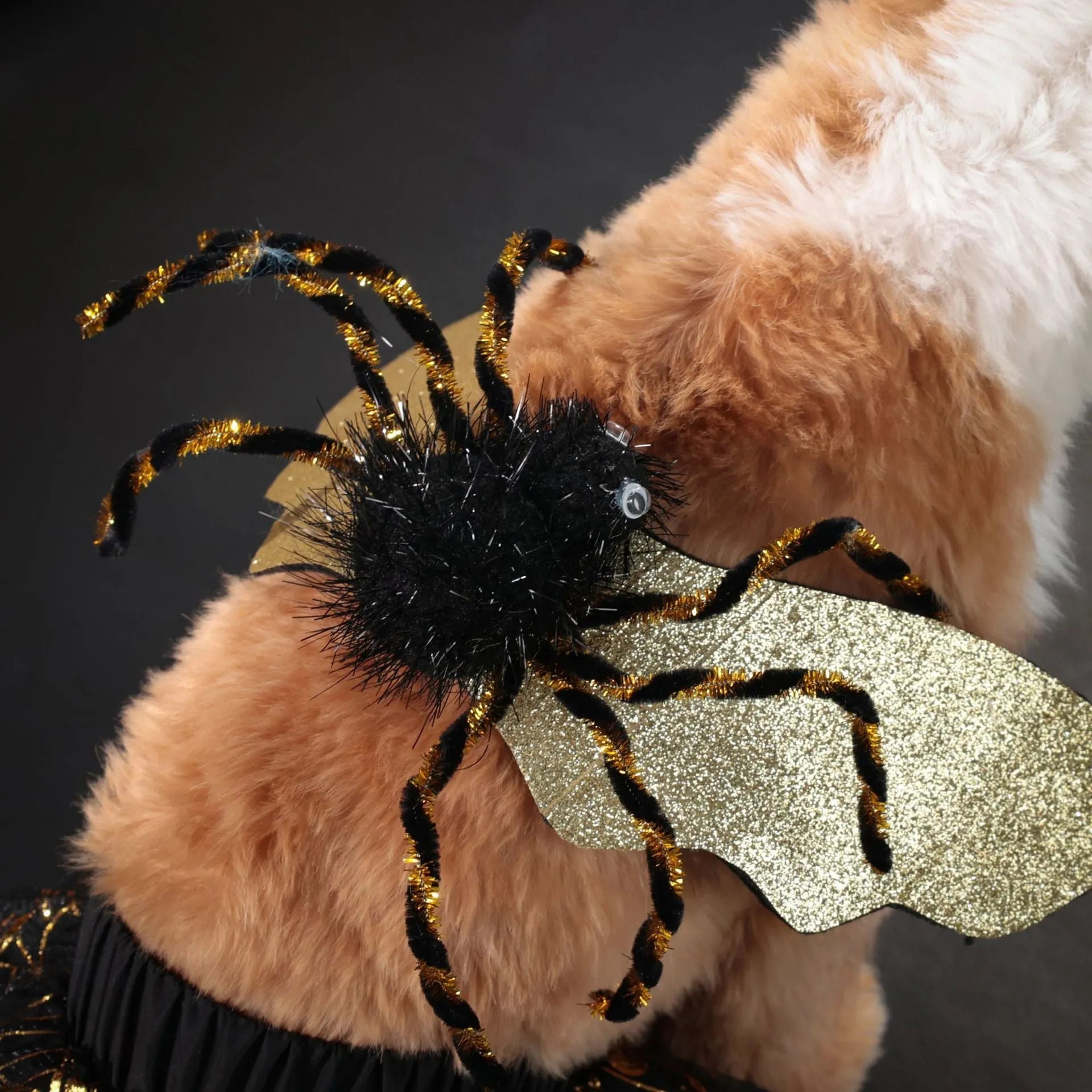 Black polyester pet Halloween suit costume for dogs in sizes S M L XL for party wear