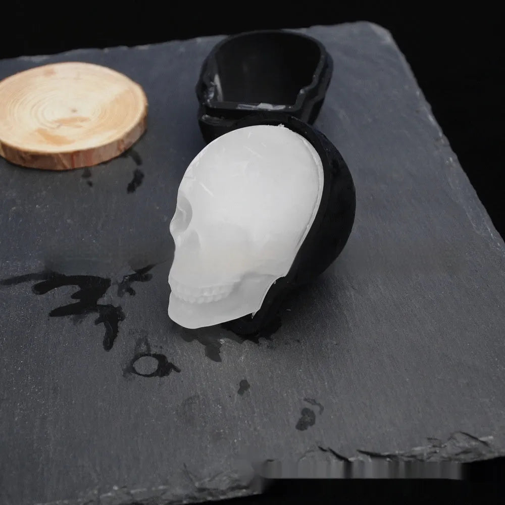 Halloween skull ice cube tray food grade silicone mould with 3D detailed ice cubes