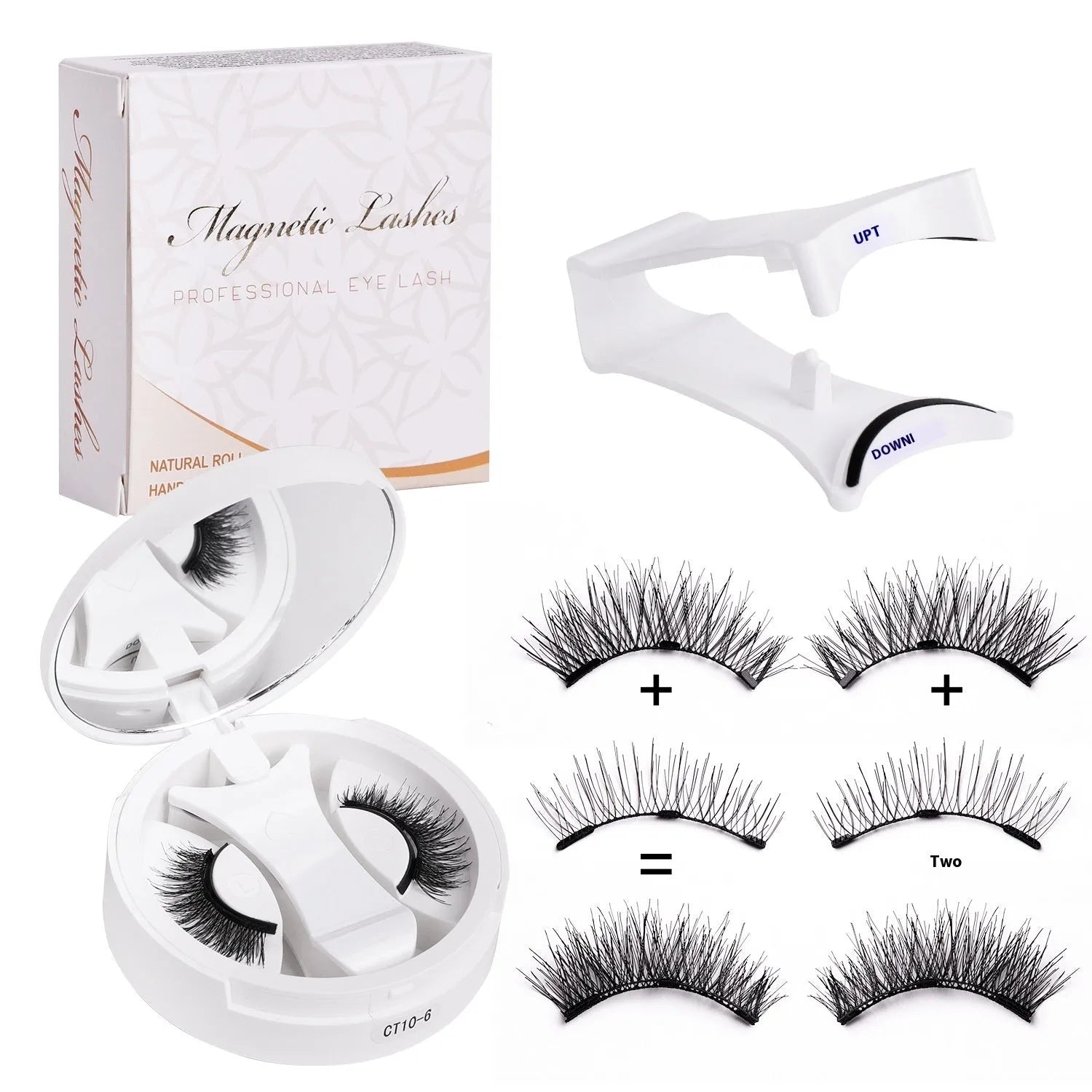 Portable integrated soap holder case made of chemical fiber holding a box of magnetic false eyelashes