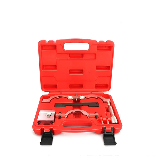 Red 7-piece 1.4T timing tool set for Opel LUJ engine in chrome-vanadium steel