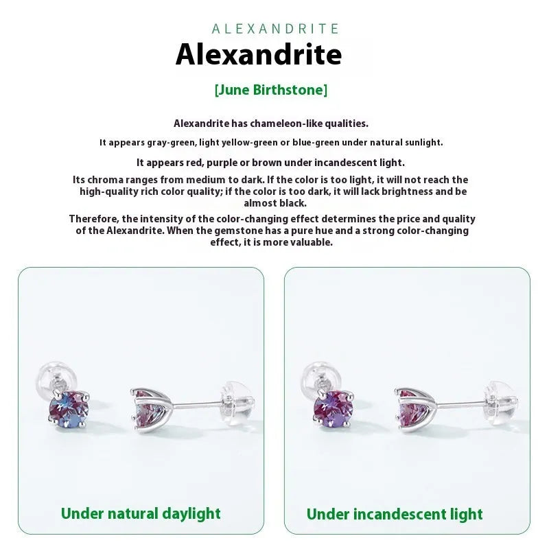 925 sterling silver Alexander stone ear studs with geometric design and round elements