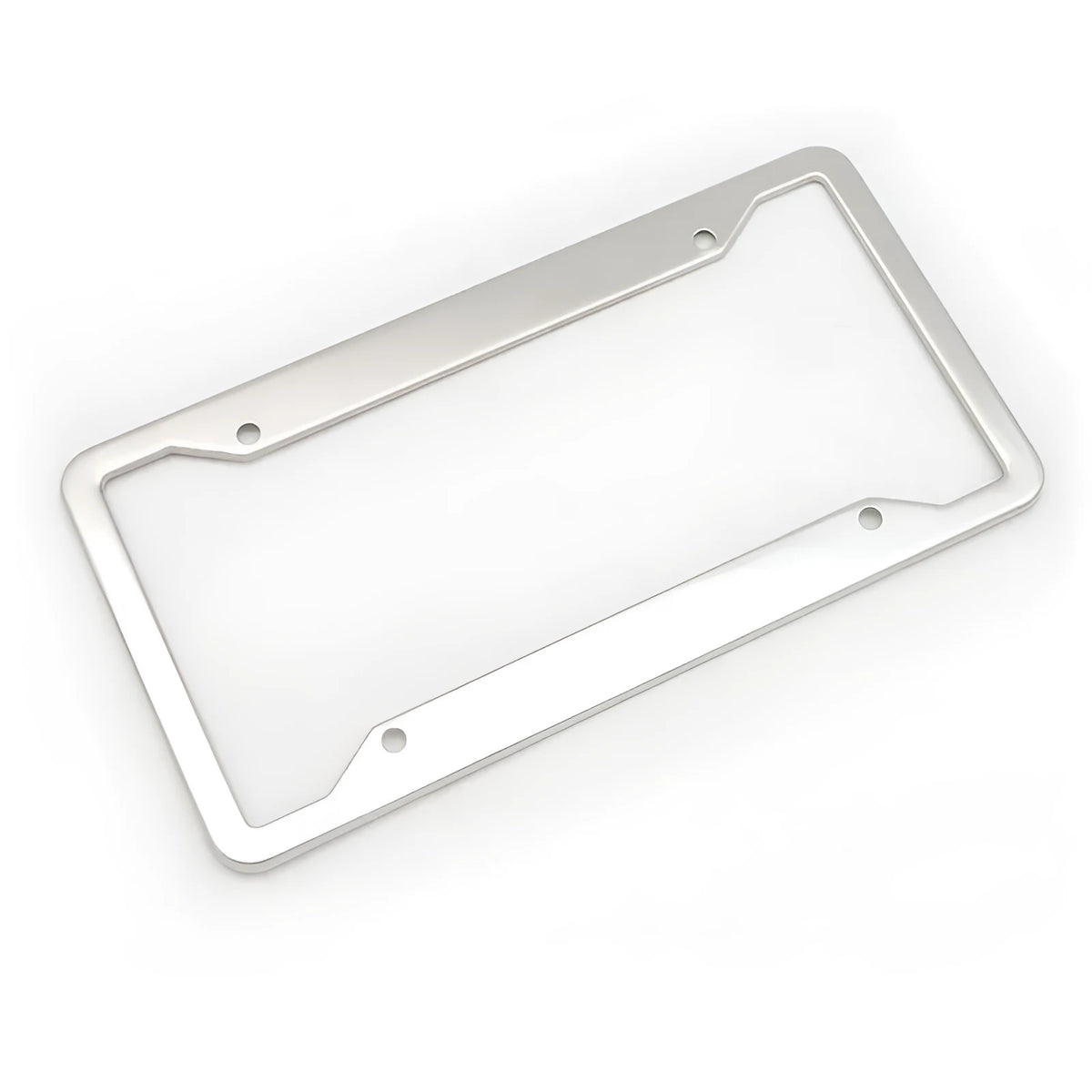 Aluminium alloy licence plate frame in black, light grey, sandblasted silver, or stainless steel finish
