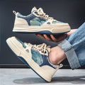 Men's canvas casual shoes in Milan green colour with round toe and flat heel design