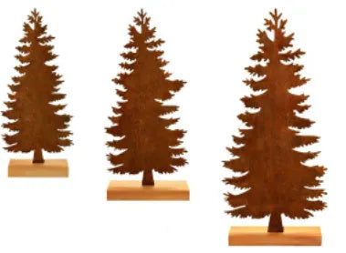 Set of three metal rusty Christmas tree elk decorations with American style iron finish