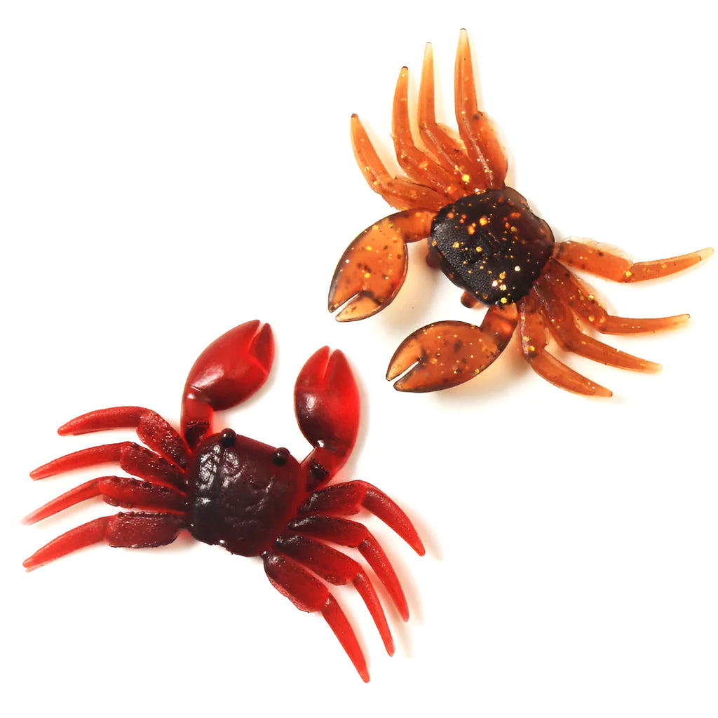8CM PVC artificial crab lure body in red and brown colours for fishing