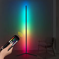 Black smart RGB floor lamp with remote control for bedroom atmospheric lighting