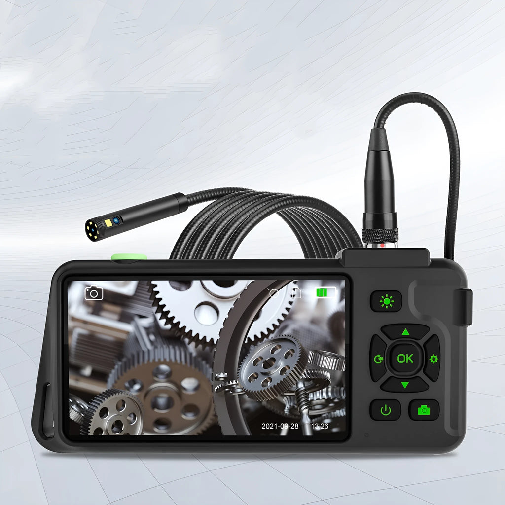 Handheld portable industrial endoscope with 4.5-inch screen and 1-metre long 5.5mm inspection probe