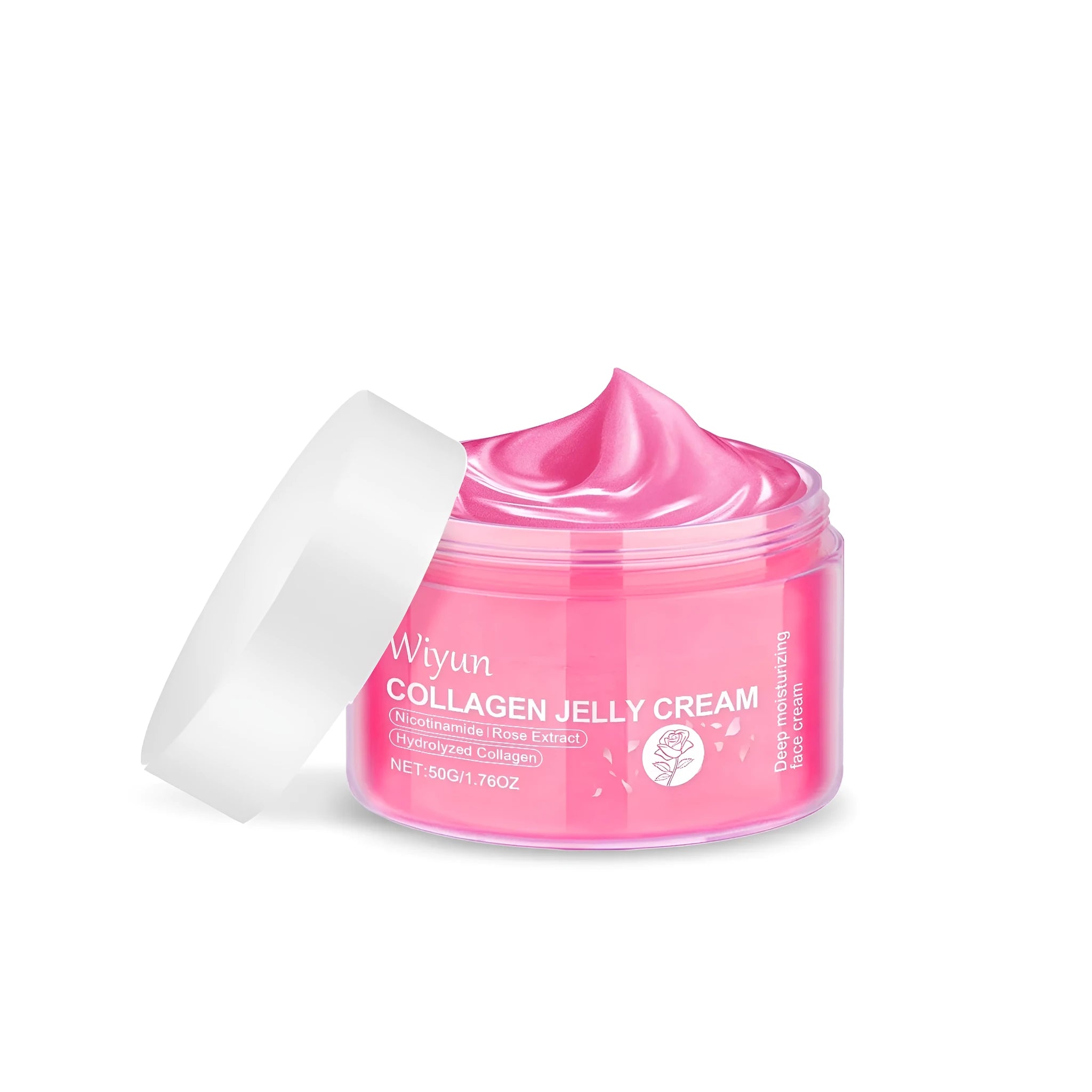 50g container of collagen rose jelly cream night moisturiser