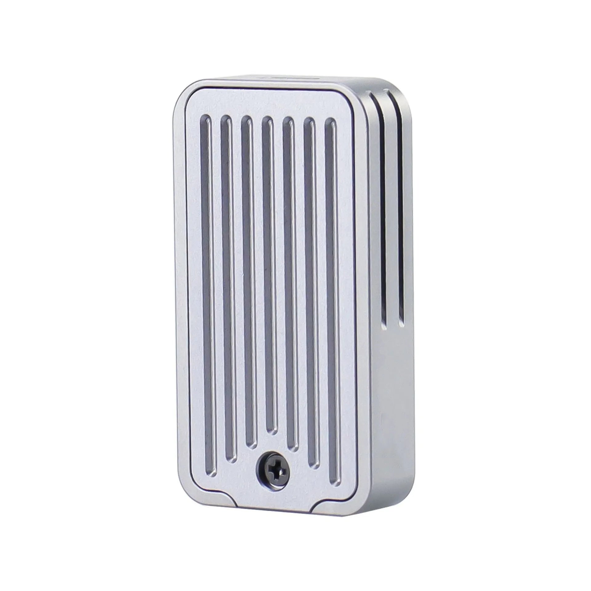 Aluminium alloy external SSD enclosure with CNC-machined shell showing dual protocol support and compact dimensions
