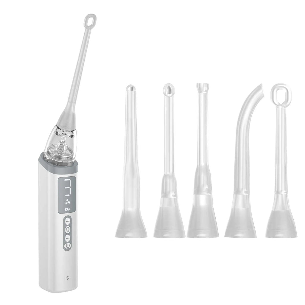 Tonsil stone remover oral cleaning tool set with extractor in milky white