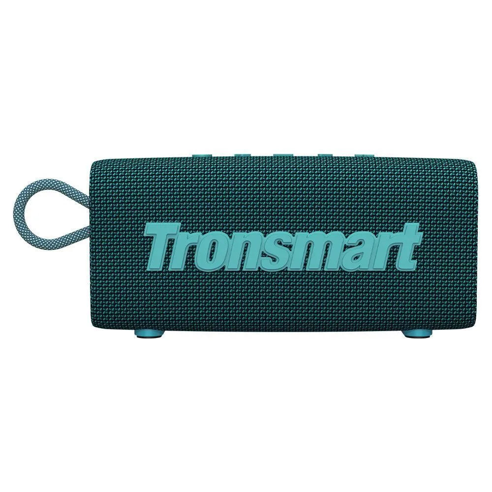 Portable waterproof Bluetooth speaker in multiple colour options including blue, black, and camouflage.