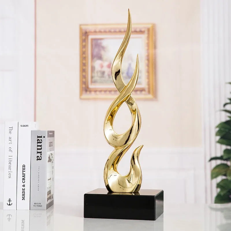 Modern festival high-rise decoration craft in bright gold and elegant silver resin for event centrepieces