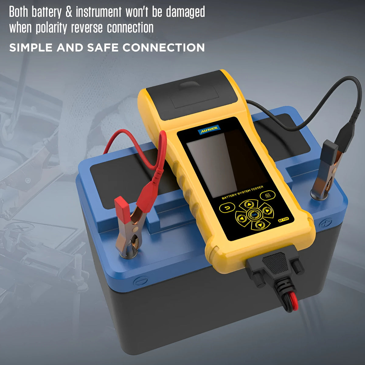 AUTOOL BT760 12V 24V vehicle battery tester with colour screen and thermal printer for car and truck diagnostics