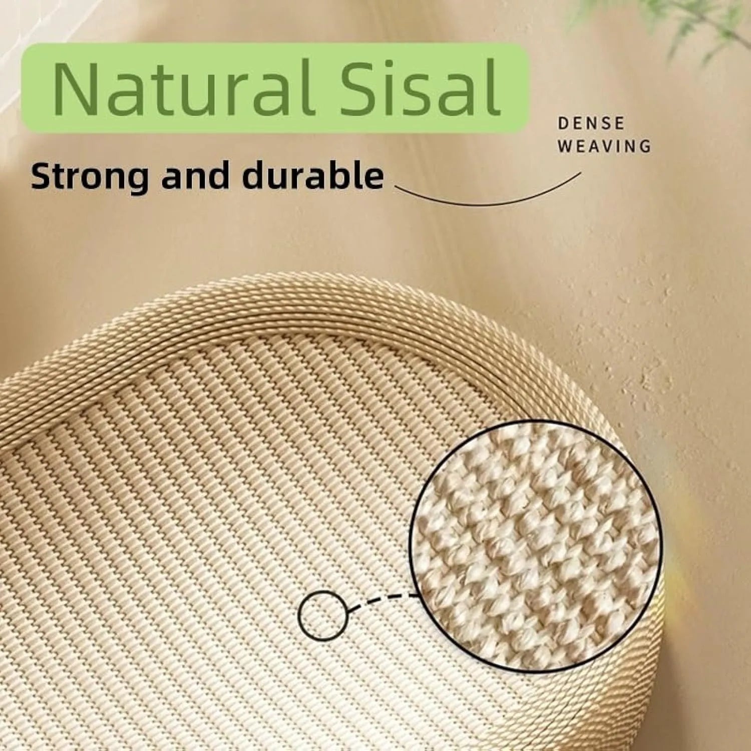 Ultra large natural sisal cat scratching board with integrated lounging platform in L or XL sizes