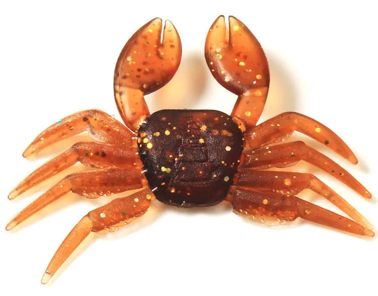 8CM PVC artificial crab lure body in red and brown colours for fishing