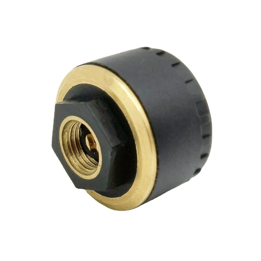 Set of four black Bluetooth tyre pressure monitor sensors for car wheels