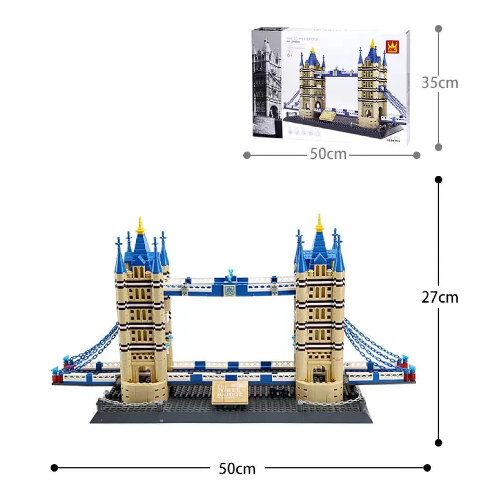 Wange building blocks set with over 800 pieces for constructing landmark models like Eiffel Tower