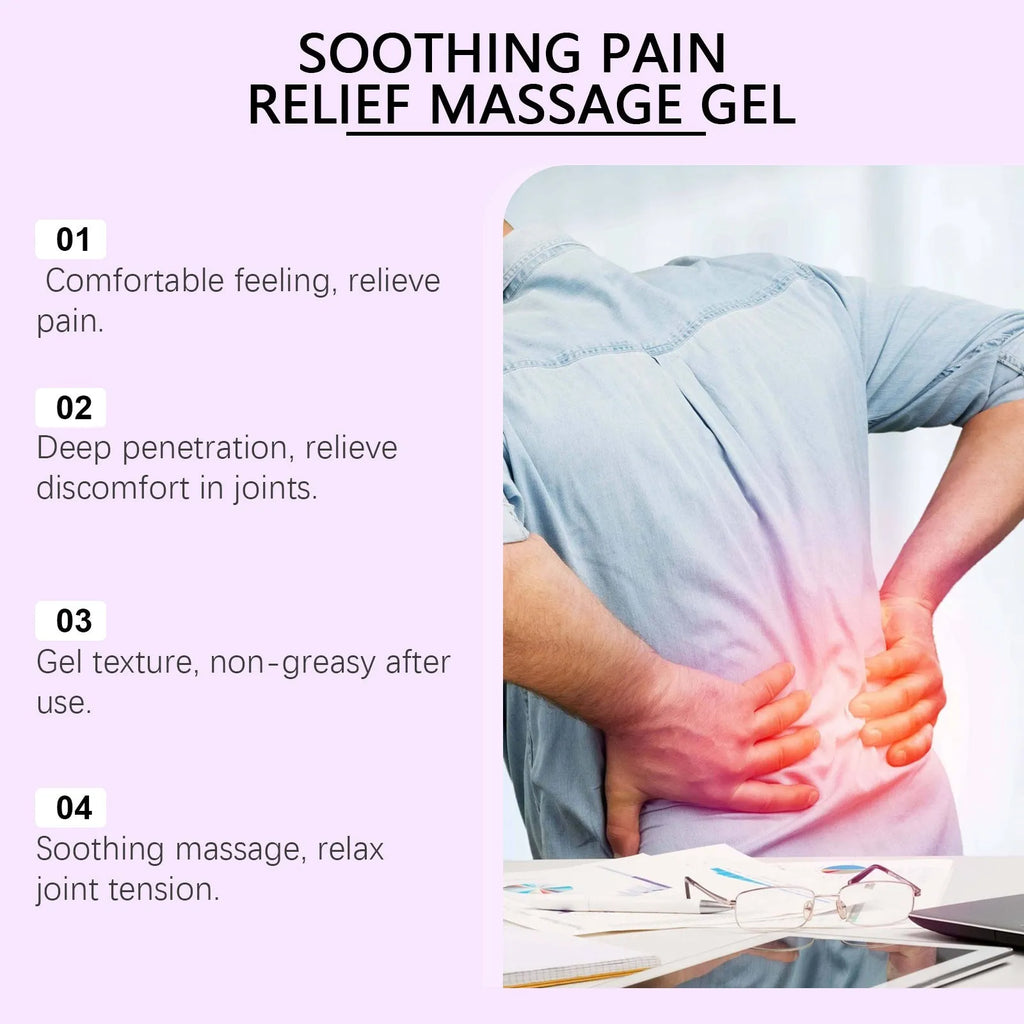 100g tube of body massage gel for joint and muscle care on knees and elbows.