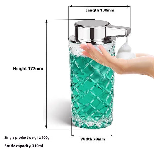 Silver automatic soap dispenser with sensor technology and USB Type-C charging port