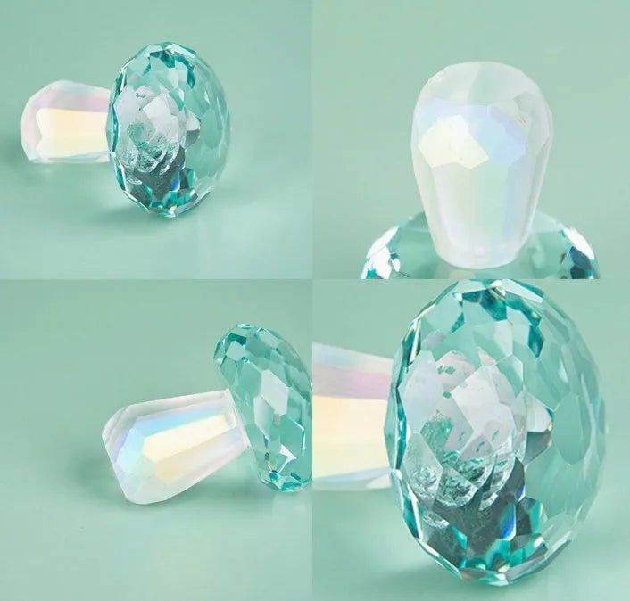 White crystal geometric mushroom decoration in modern minimalist style.