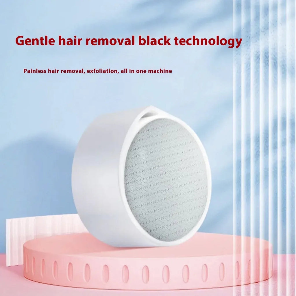 Plastic 2-in-1 nano glass epilator and foot skin remover device on a white background.