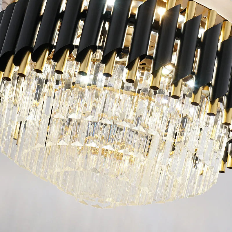 Crystal chandelier design ceiling fan light with LED lighting and remote control