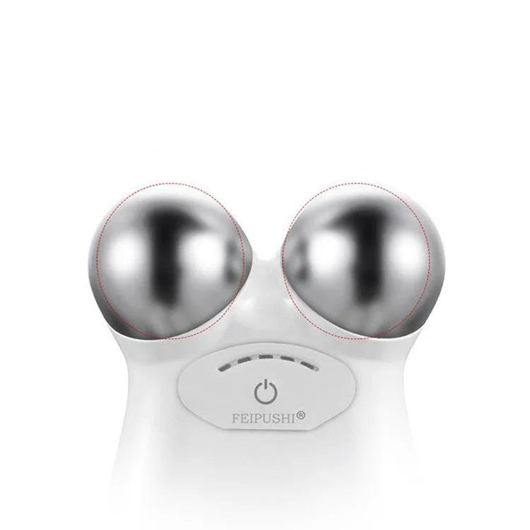 Pink and white micro current face lifting device for facial firming and skin rejuvenation