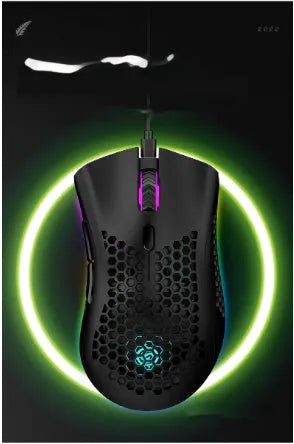 Hollow out game luminous wireless mouse in cyan, black, or white colour with photoelectric sensor