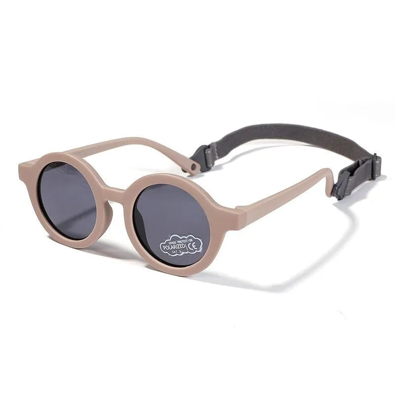 Children's UV400 polarized sunglasses with round frames for ages 0-3 years in multiple colour options