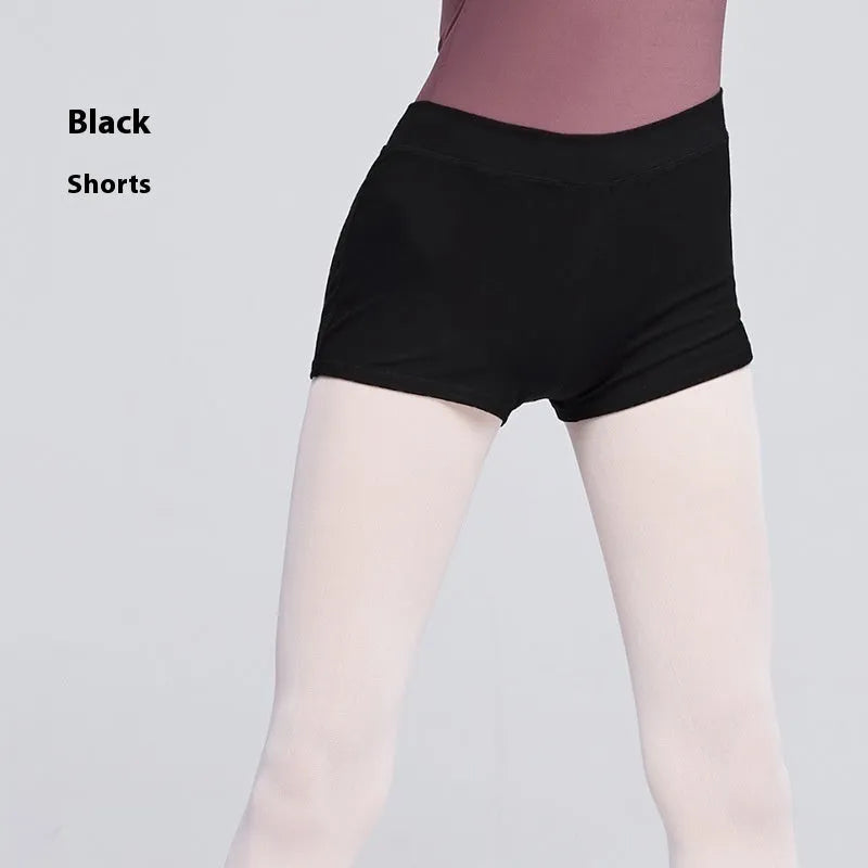 Black cotton women's dance practice pants shown flat, available in sizes from small to 2XL.