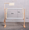 Vertical pine wood embroidery stand with height adjustment on desktop