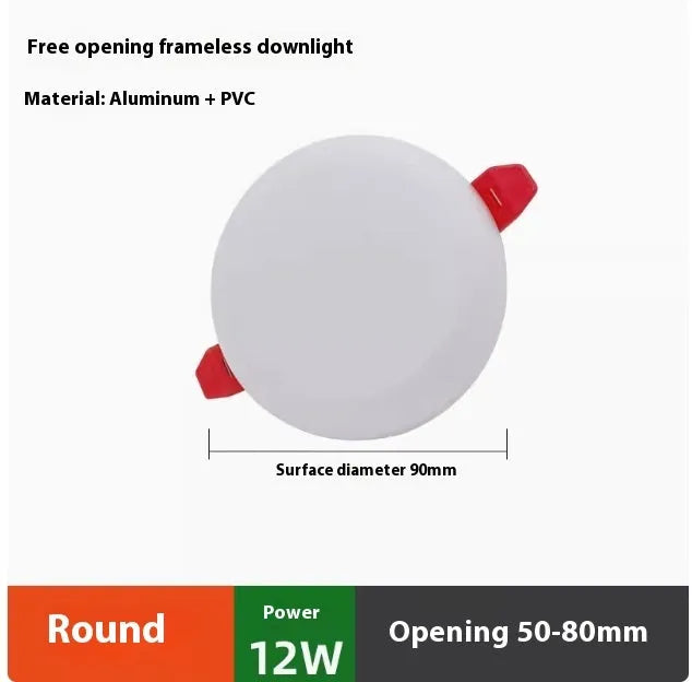 Ultra-thin aluminium LED panel ceiling light showing circle and square shape options