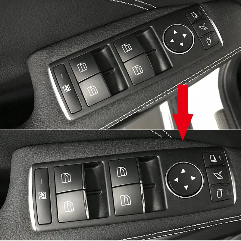 Black glitter decorative sticker for car window lift button on adhesive backing