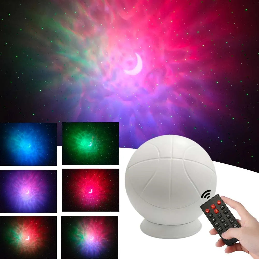 Remote control nebula projection LED starry sky light, 7.5W planet night light, 120x120x125mm, black or white