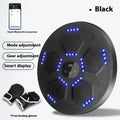 Smart music boxing reaction target hanging on wall with LED lights activated during training session