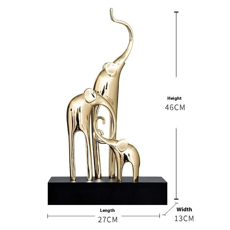 Fortune Bring Elephant resin decorative ornament in European style on a plain background.